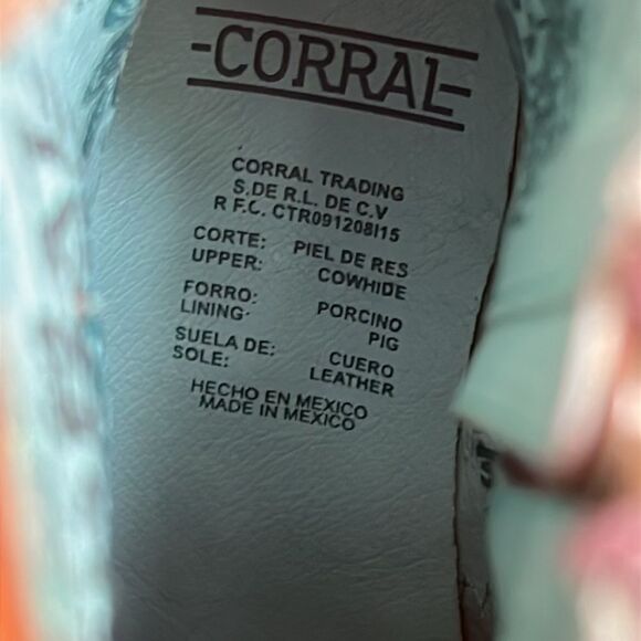 Corral Handcrafted LD Brown Fringe Laser & Studs Ankle Cowboy Boots - Picture 5 of 7